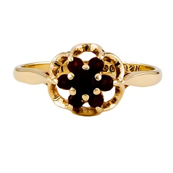 9ct gold Garnet Cluster Ring size N